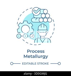 Process metallurgy soft blue concept icon Stock Vector