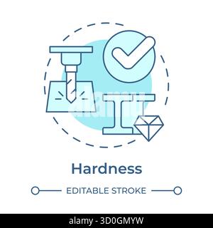 Hardness soft blue concept icon Stock Vector