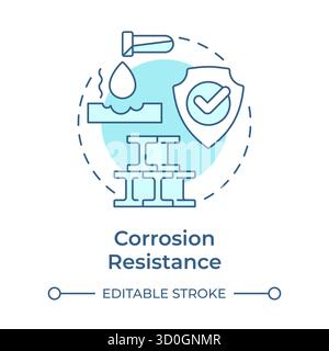 Corrosion resistance soft blue concept icon Stock Vector
