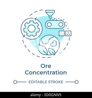 Ore concentration soft blue concept icon Stock Vector