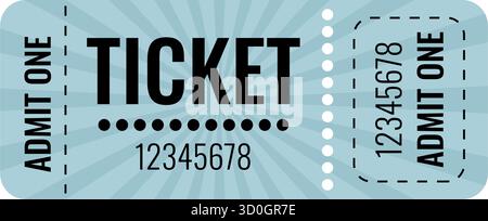 A vintage-style ticket template featuring Admit One text, ideal for event or concert invitations. Stock Vector