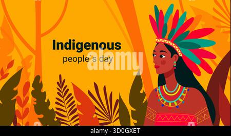 Worlds Indigenous Peoples Day on August 9 Hand Drawn Cartoon Flat ...