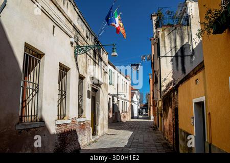 Rio Terà San Isepo, a quiet street in the Castello Sestieri of Venice ,Italy Stock Photo
