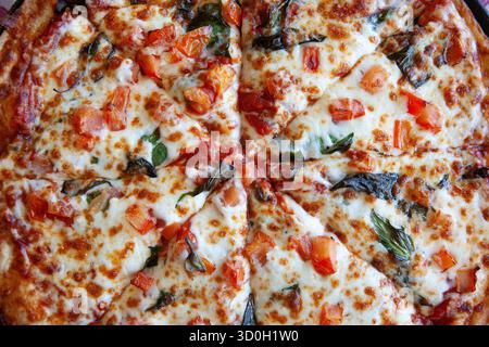 Pizza on a Table at a Restaurant Stock Photo