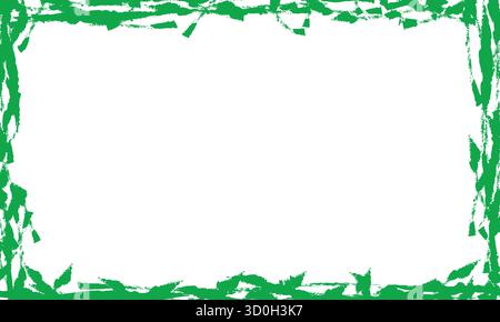Green grunge frame on transparent background Stock Vector