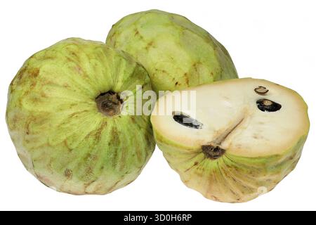 cherimoya fruits isolated on white background Stock Photo