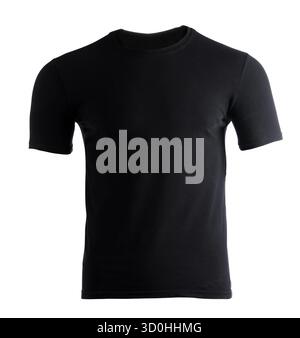 Black t-shirt on white background. Mockup for design Stock Photo