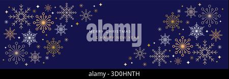 Collection of snowflakes, stars, Christmas decorations, hand drawn vector illustration Stock Vector