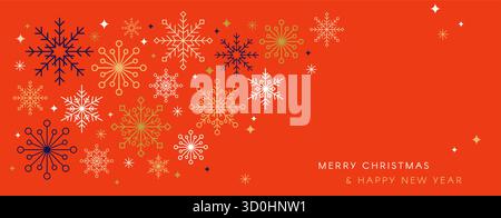 Collection of snowflakes, stars, Christmas decorations, hand drawn vector illustration Stock Vector