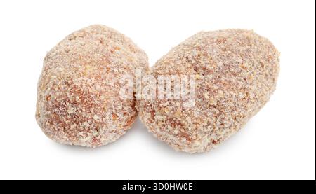 Fresh raw meat patties isolated on white Stock Photo