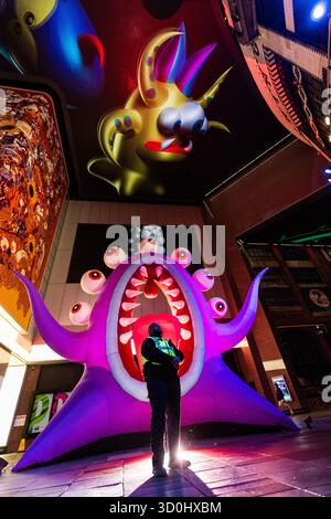 Security Guard Monster EDITORIAL USE ONLY A security guard watches over the R.STINKWORP ...
