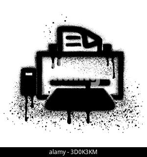 Spray Painted Graffiti Printer Sprayed isolated with a white background. Vector illustration. Stock Vector