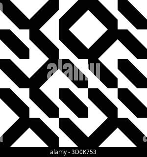 Black and white geometric vector pattern minimal posters with 20s geometric pattern background for cover a design poster Stock Vector