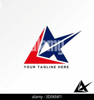 Logo design graphic concept creative premium vector stock image top triangle like arrow and initial A font fast outdoor adventure trinity up direction Stock Vector