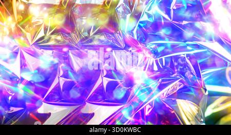multicolored shiny pearl wall background .Iridescent fabric background. Shiny mother of pearl fabric, bright multi-colored fabric . Holographic Stock Photo