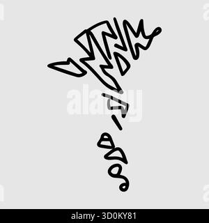Abstract Scribble Map of Faroe Islands. Minimalist vector design for travel, culture, and creative projects. Stock Vector