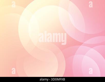 Abstract background with circle elements. Simple pink and yellow round art vector illustration. Wave layout banner business concept. Stock Vector