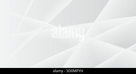 Abstract grey and white background. Diagonal glass style vector illustration. Gradient layout banner business concept. Stock Vector