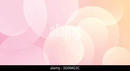 Abstract background with circle elements. Simple pink and yellow round art vector illustration. Wave layout banner business concept. Stock Vector