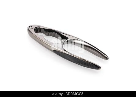 Stainless steel nutcracker kitchen tool with ergonomic handles isolated on white background Stock Photo