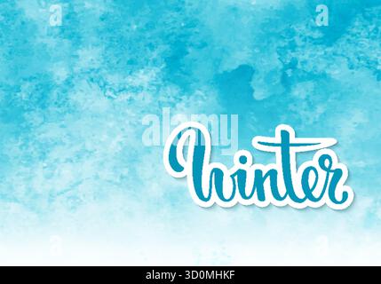 Hello winter. Hand drawn calligraphy and brush pen lettering. design for holiday greeting card and invitation of seasonal winter holidays, t-shirt Stock Vector
