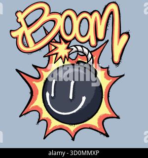 Playful Bomb Urban Streetwear Art Stock Vector