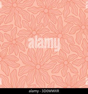 Abstract daisy seamless pattern. Vector illustration flat design background. Stock Vector