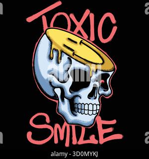 Skull with Unique Typography for streetwear illustration Stock Vector