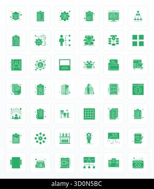 High-performance collection of 42 Glyph vector icons for Organization, engineered with High Resolution Pixel Optimized resolution for optimal user int Stock Vector