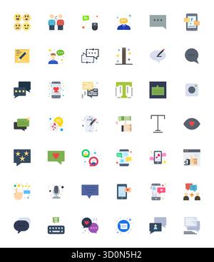 This Comment vector icon pack includes 42 Flat designs in 64x64 Grid Fitted format, perfect for enhancing digital interfaces. Stock Vector