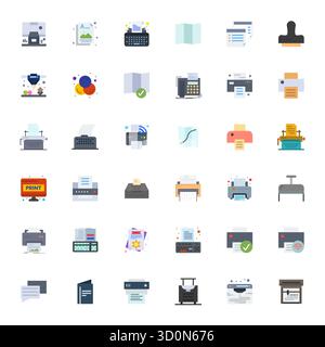 Essential pack of 36 PIXEL Perfect vector icons for Printing in Flat format, sized at High Resolution for optimal performance and scalability. Stock Vector