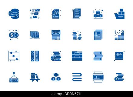 Download 24 scalable Filled vector icons designed for Stack, featuring Grid Fitted 256x256 resolution suitable for professional and creative projects. Stock Vector