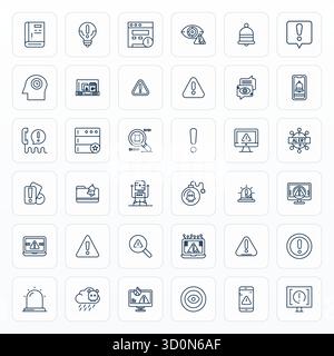 Curated pack of 36 128x128 vector icons in Bold Line design, centered around Critical concepts with Grid Fitted clarity. Stock Vector