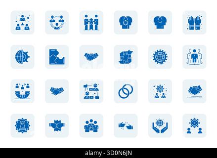Expertly designed 24 Filled Pixel Aligned vector icons for Cooperation, engineered at High Resolution resolution for flawless integration and performa Stock Vector