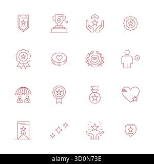 Artfully designed 16 Thin Line Pixel Aligned vector icons for Premium, delivered in 128x128 format for consistent visual excellence. Stock Vector