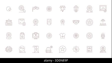 Comprehensive bundle featuring 32 vector icons in Thin Line design for Premium, delivered in crisp 256x256 Display Perfect quality. Stock Vector