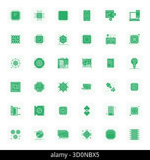 Vector pack with 36 Filled Grid Fitted icons inspired by Integrated, delivered in Retina Ready resolution ideal for scalable and creative design work. Stock Vector