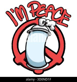 Spray Can Art Within Prohibition hand drawn tshirt illustration Stock Vector