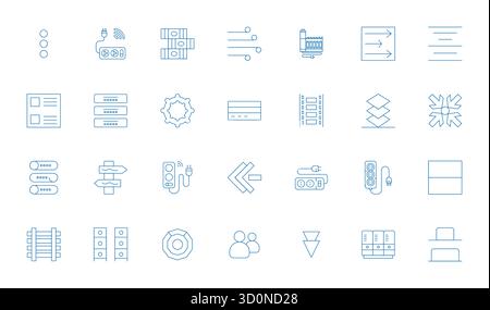 Refined bundle featuring 28 Thin Line vector icons for Multiple, optimized with High Resolution PIXEL Perfect quality for elegant and functional desig Stock Vector