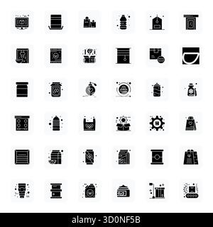 Intelligently designed 36 Pixel Optimized vector icons inspired by Packaging, created in Filled format at 64x64 for smart and efficient design workflo Stock Vector