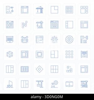 Handcrafted collection featuring 36 Bold Line vector icons for Framework, optimized in 64x64 PIXEL Perfect resolution for premium digital experiences. Stock Vector