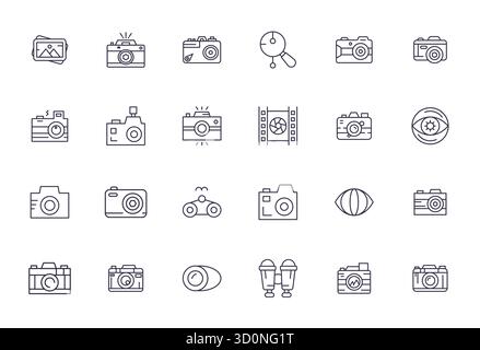 Enhance your projects with 24 Bold Line vector icons themed around Viewfinder, featuring 256x256 Editable resolution ideal for clean and professional Stock Vector