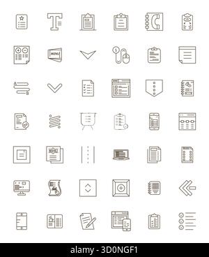 Download 42 scalable Bold Line vector icons designed for List, featuring Pixel Aligned 128x128 resolution suitable for professional and creative proje Stock Vector