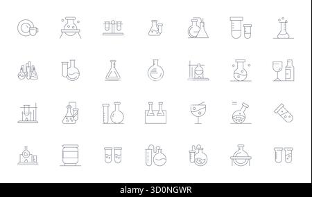 High-performance collection of 28 Thin Line vector icons for Glassware, engineered with High Resolution Display Perfect resolution for optimal user in Stock Vector