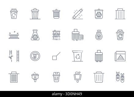 Intelligently designed 24 Pixel Optimized vector icons inspired by Disposal, created in Bold Line format at Retina Ready for smart and efficient desig Stock Vector