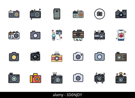 Comprehensive toolkit of 24 vector icons themed around Snap, developed in Line Filled with Retina Ready Display Perfect precision for versatile design Stock Vector
