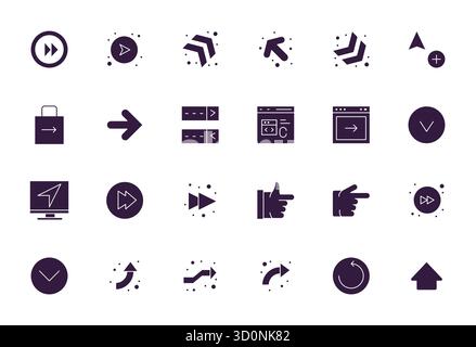 Essential pack of 24 Grid Fitted vector icons for Next in Filled format, sized at 64x64 for optimal performance and scalability. Stock Vector