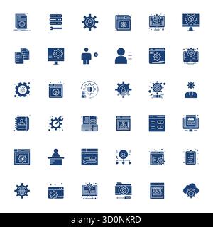 Industry-leading pack of 36 Filled Detail Enhanced vector icons for Admin, sized at 128x128 for optimal rendering and user interface excellence. Stock Vector