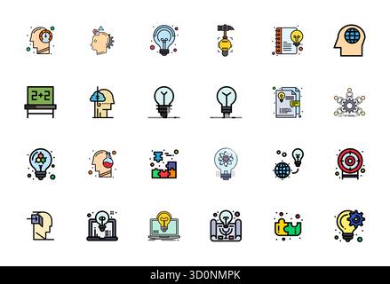 Intelligently designed 24 Pixel Optimized vector icons inspired by ProblemSolving, created in Flat Line Filled format at Retina Ready for smart and ef Stock Vector