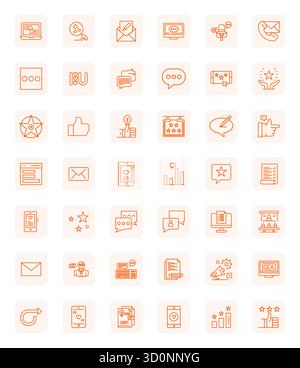Download 42 scalable Regular Bold Outline vector icons designed for Feedback, featuring Editable 256x256 resolution suitable for professional and crea Stock Vector